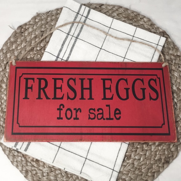 🛒2/$30!🛒Fresh Eggs-HANDCRAFTED PAINTED WOOD SIGN - Picture 3 of 5